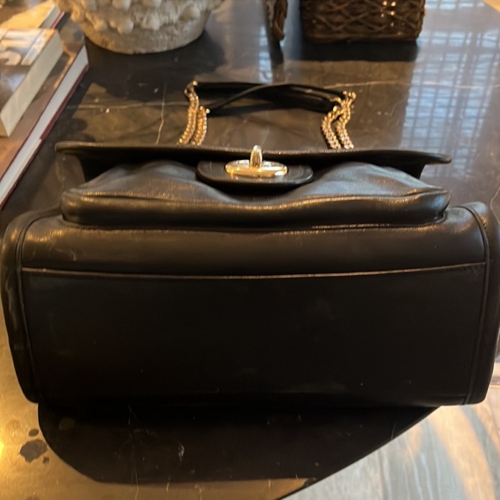 Coach Large Ranger Flap Smooth Crossbody Black Leather Shoulder Bag - Picture 4 of 10